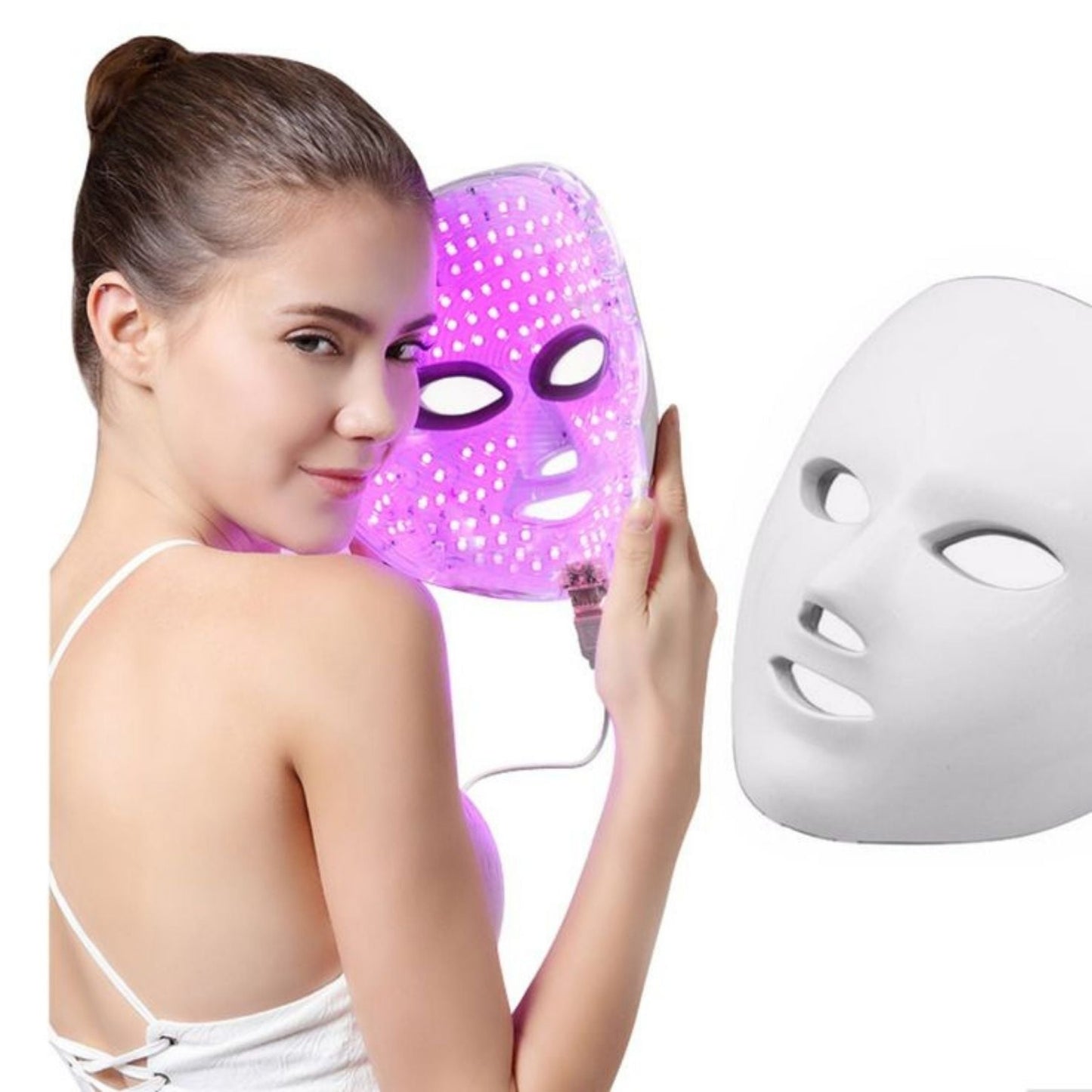 Masque de beauté LED 7 couleurs pour soin du visage